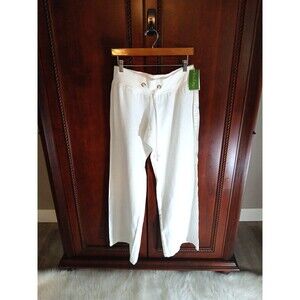 NWT's Lilly Pulitzer Women's Size L 100% Linen Resort White Beach Pants